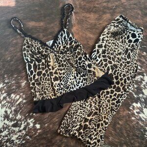 Linea Donatella Leopard Print Pajama Set